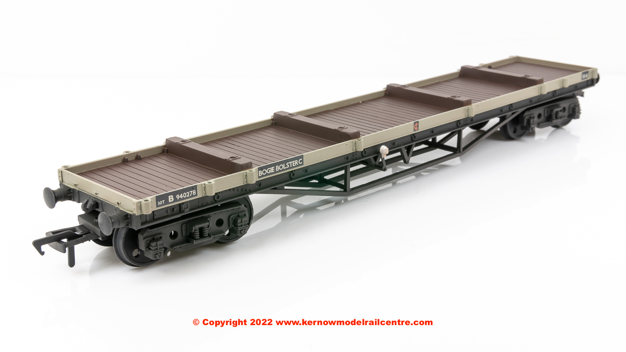 33-856E Bachmann 30T Bogie Bolster BR Grey (Early) - Weathered